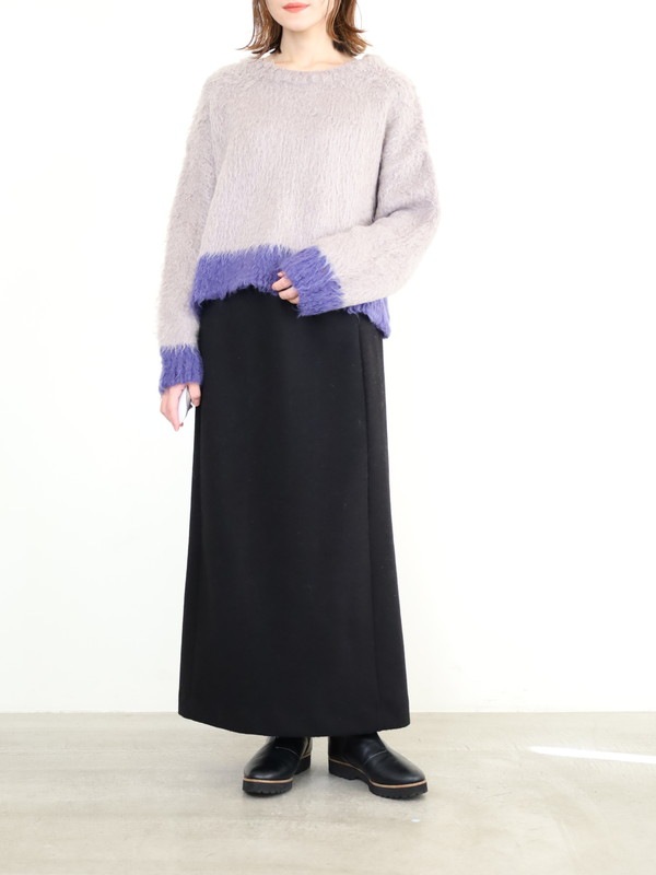 【CYAN TOKYO】配色カーリーショートニット