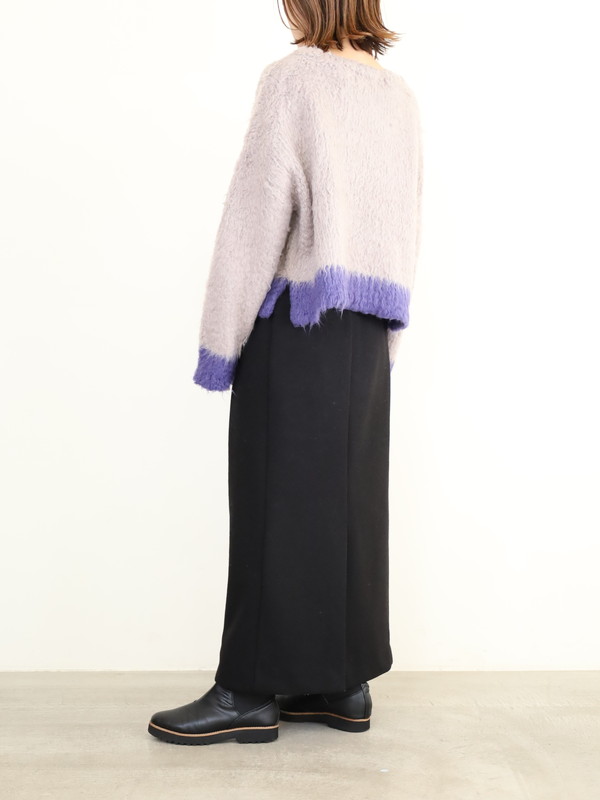 【CYAN TOKYO】配色カーリーショートニット