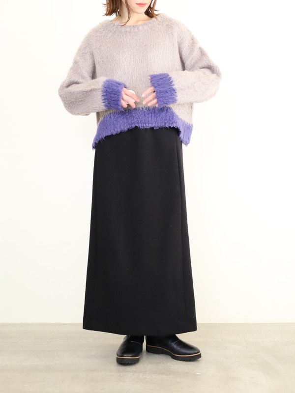 【CYAN TOKYO】配色カーリーショートニット