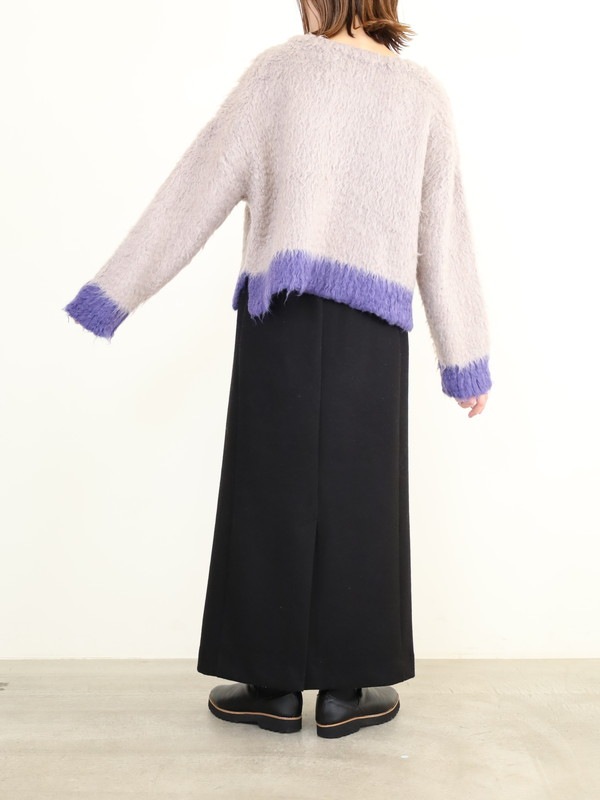 【CYAN TOKYO】配色カーリーショートニット