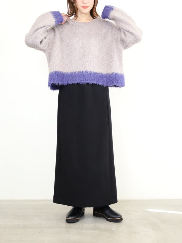 【CYAN TOKYO】配色カーリーショートニット