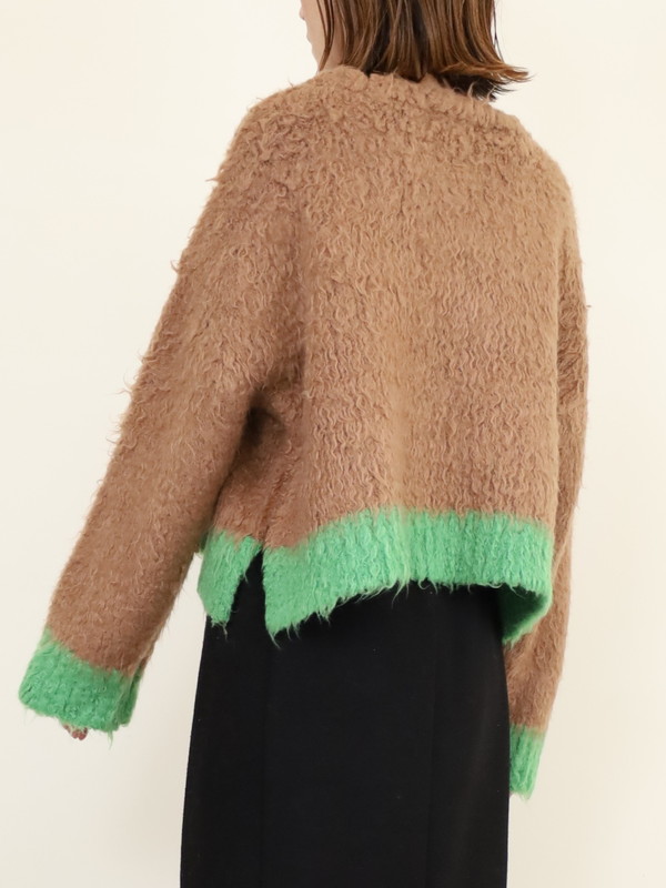 【CYAN TOKYO】配色カーリーショートニット