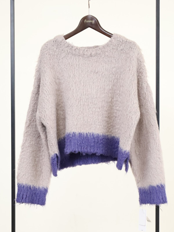 【CYAN TOKYO】配色カーリーショートニット