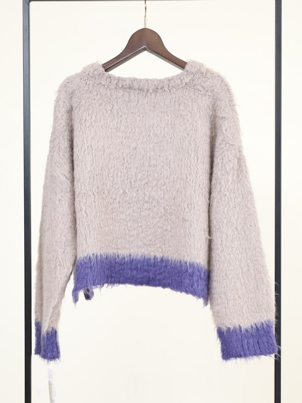 【CYAN TOKYO】配色カーリーショートニット