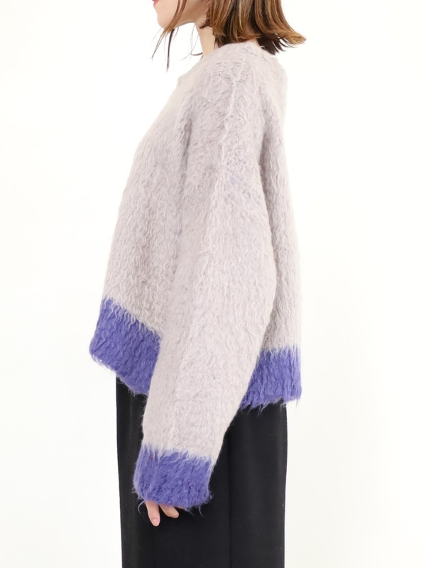 【CYAN TOKYO】配色カーリーショートニット