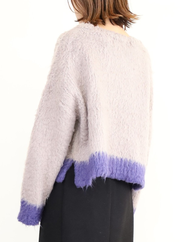 【CYAN TOKYO】配色カーリーショートニット