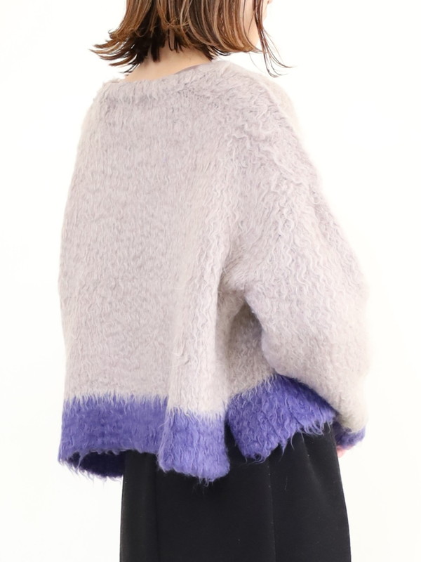 【CYAN TOKYO】配色カーリーショートニット