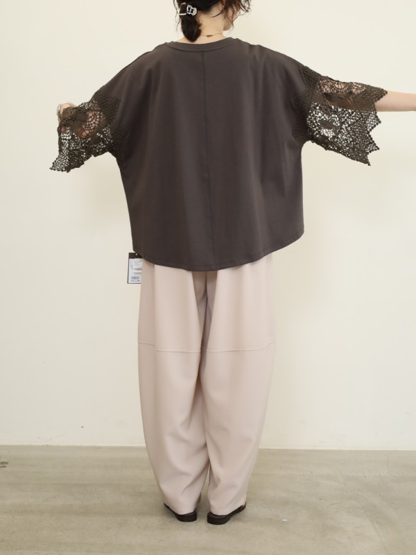 【ayane】袖レースTシャツ