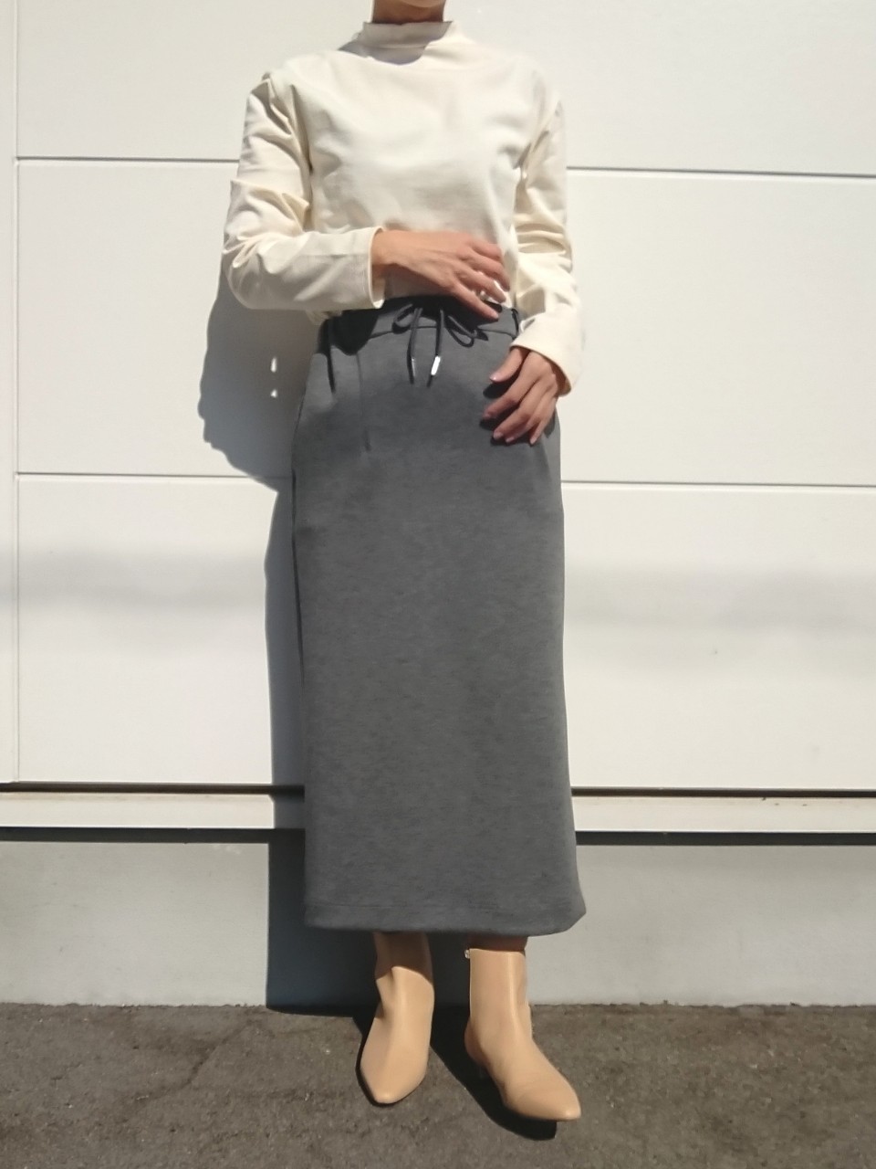 【SONO】 ハイネック長袖スクエアカットソー