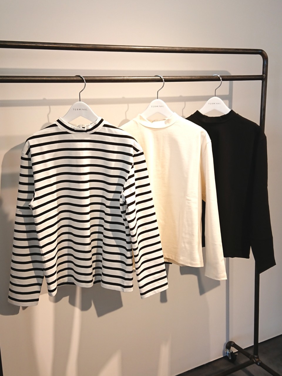 【SONO】 ハイネック長袖スクエアカットソー