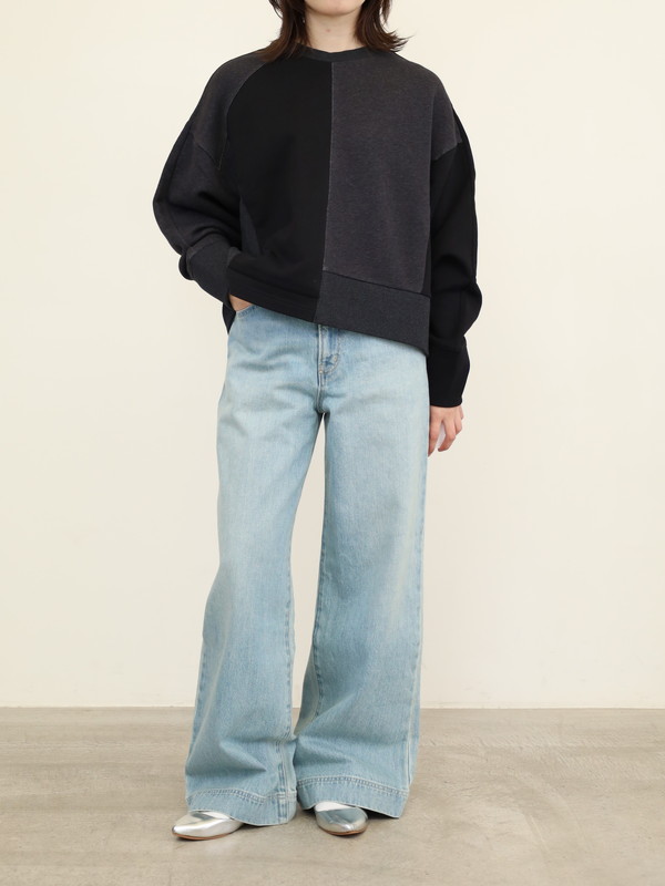 【CEaRET】異素材コンビスウェットトップス