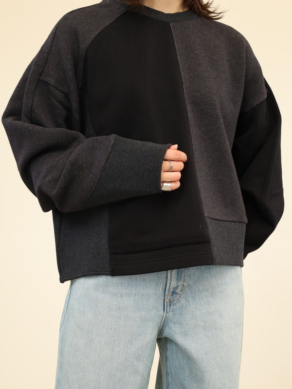 【CEaRET】異素材コンビスウェットトップス