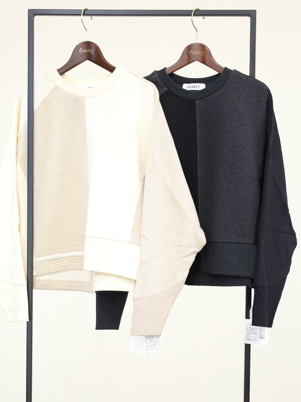 【CEaRET】異素材コンビスウェットトップス