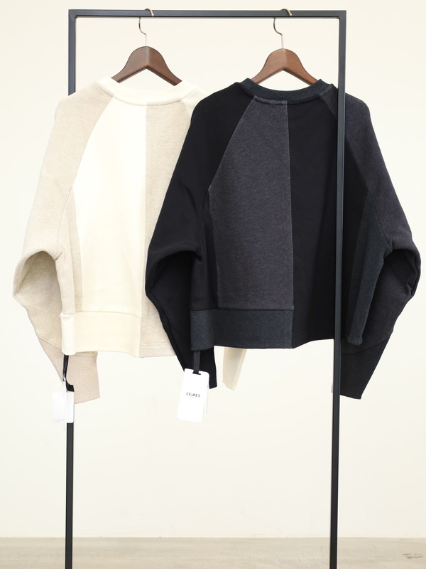 【CEaRET】異素材コンビスウェットトップス