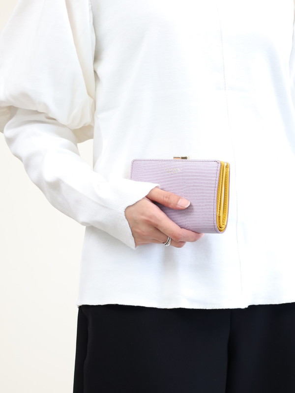 【VIOLA'dORO】リザード型押レザー2つ折財布