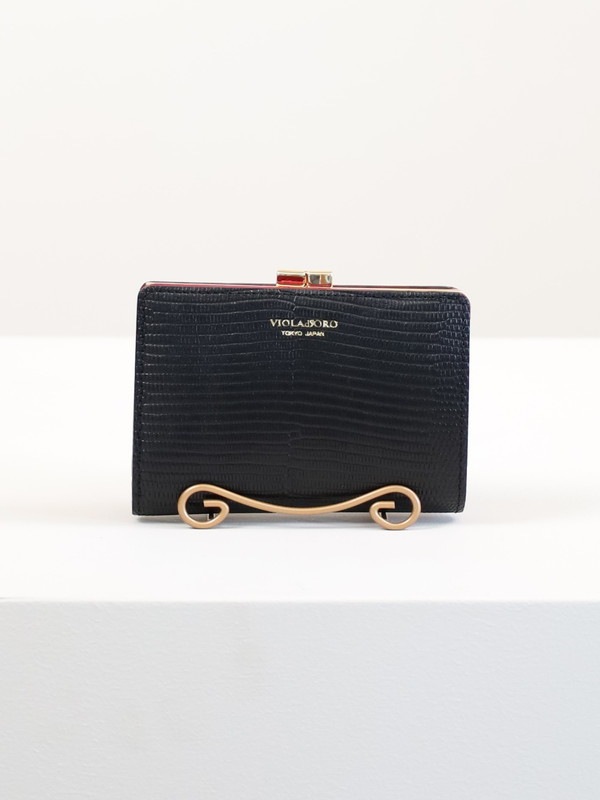 【VIOLA'dORO】リザード型押レザー2つ折財布