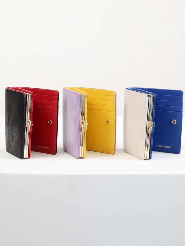 【VIOLA'dORO】リザード型押レザー2つ折財布