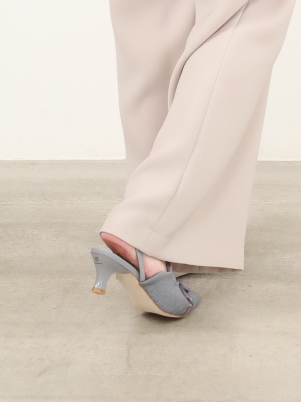 【MAISON MAVERIC】６ｃｍヒールレースアップミュール