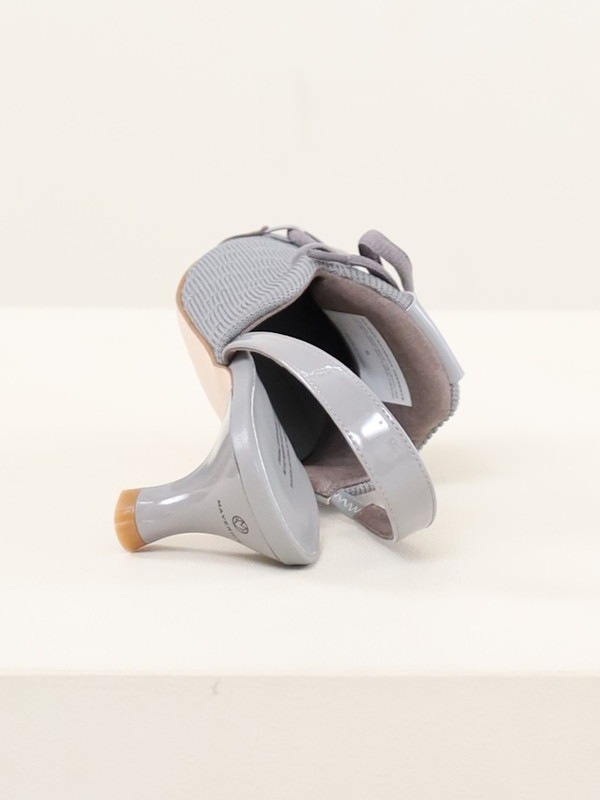 【MAISON MAVERIC】６ｃｍヒールレースアップミュール