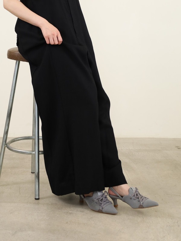 【MAISON MAVERIC】６ｃｍヒールレースアップミュール