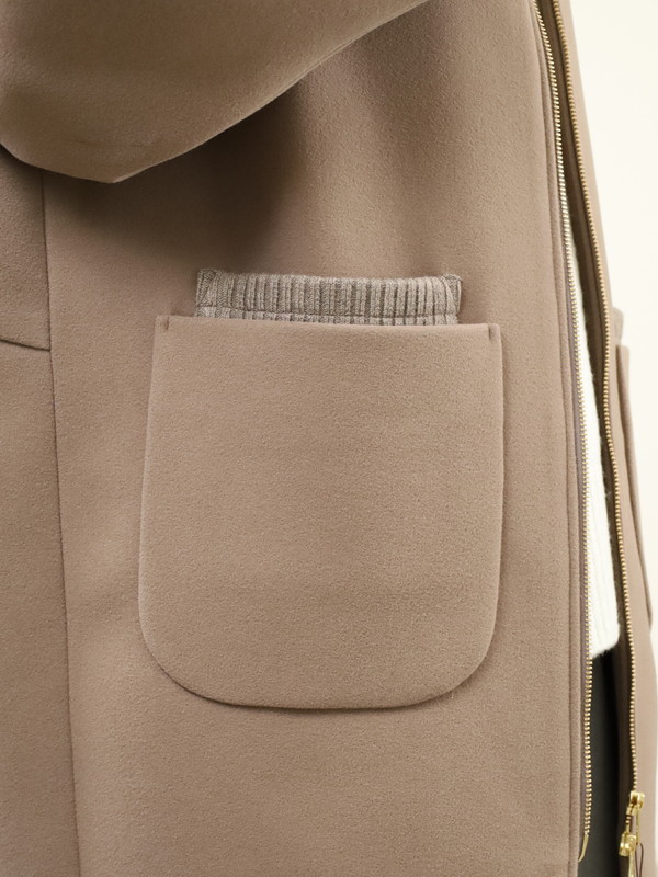 【trois】リブ衿ウーレットミドル丈コート