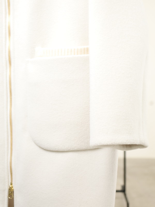 【trois】リブ衿ウーレットミドル丈コート