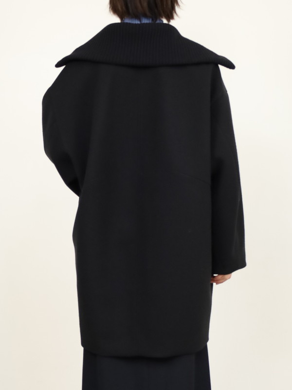 【trois】リブ衿ウーレットミドル丈コート