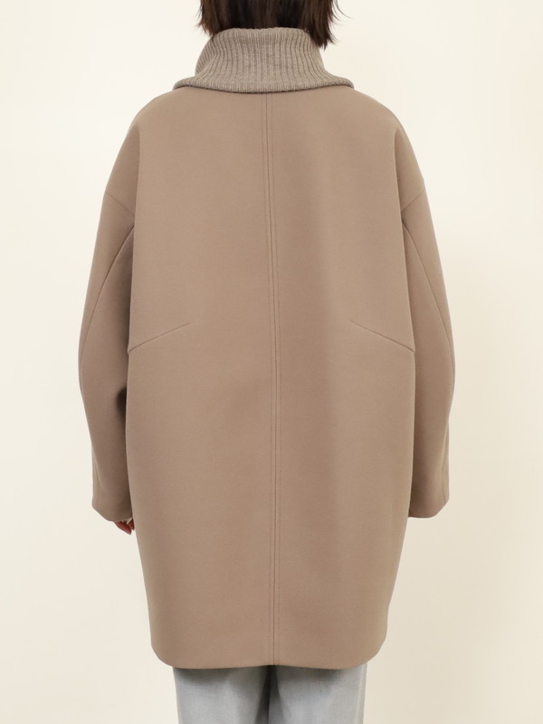 【trois】リブ衿ウーレットミドル丈コート