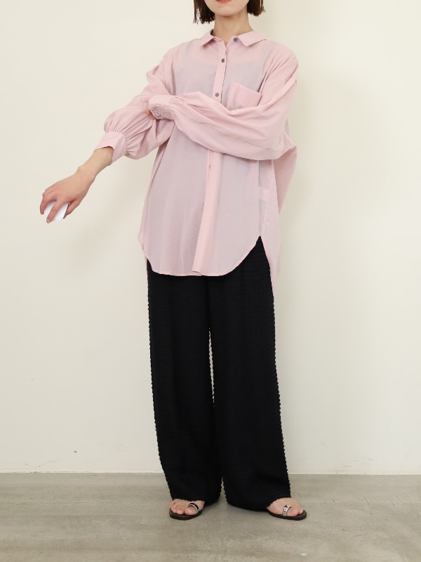 【CHIGNON】長袖シアーオーバーシャツ