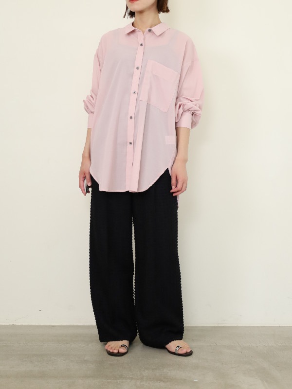 【CHIGNON】長袖シアーオーバーシャツ