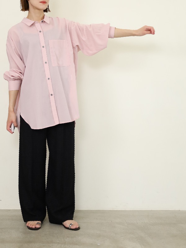 【CHIGNON】長袖シアーオーバーシャツ