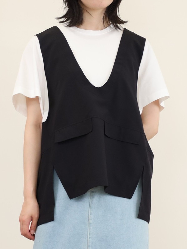 【trois】ベストレイヤードデザイントップス