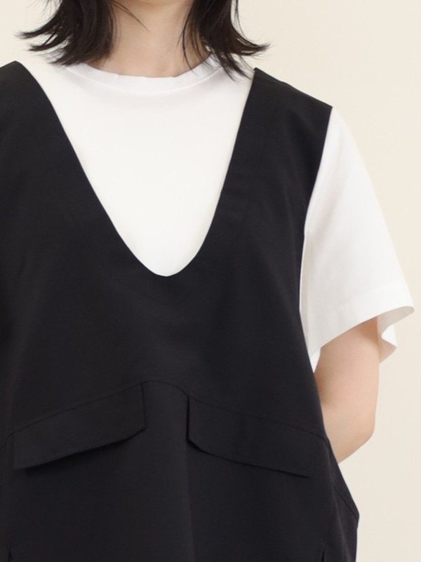 【trois】ベストレイヤードデザイントップス