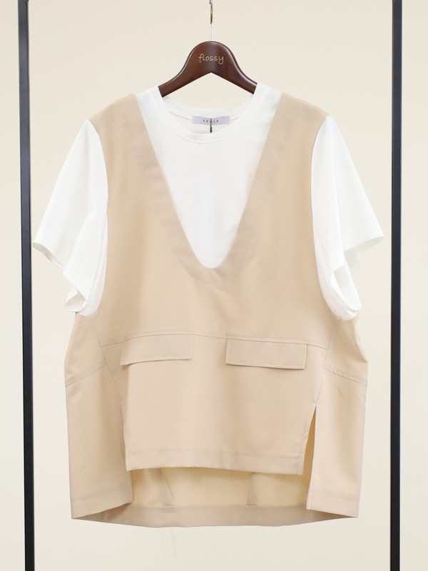 【trois】ベストレイヤードデザイントップス