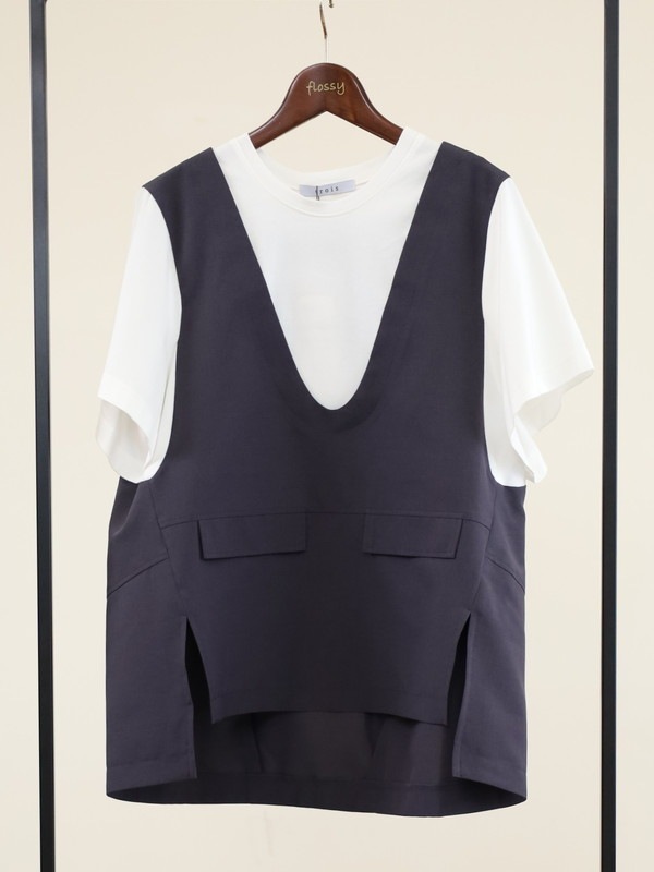 【trois】ベストレイヤードデザイントップス