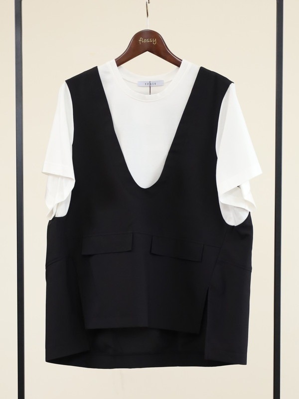 【trois】ベストレイヤードデザイントップス