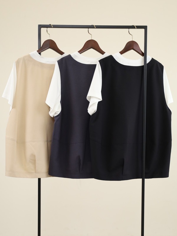 【trois】ベストレイヤードデザイントップス