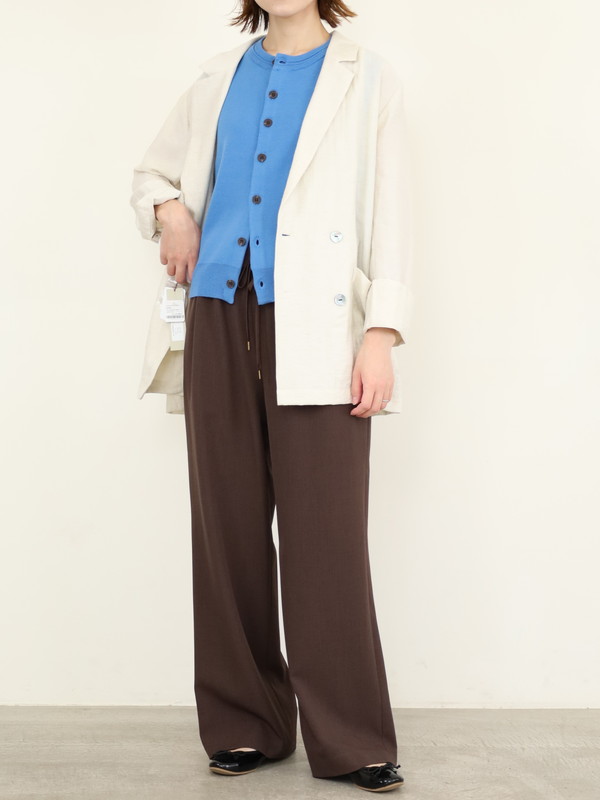 【LeMelange】クルーネック綿アクリルニットベスト