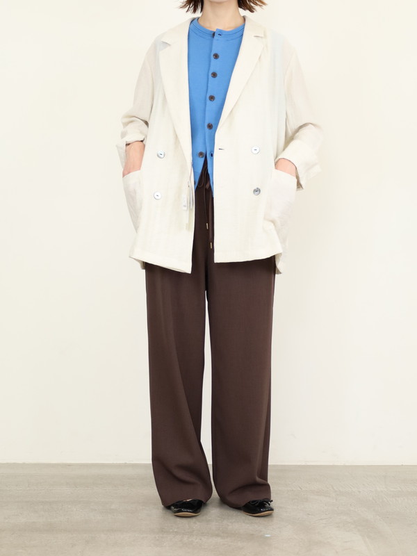 【LeMelange】クルーネック綿アクリルニットベスト