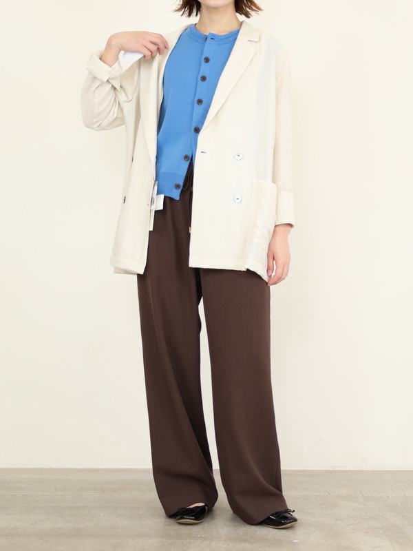 【LeMelange】クルーネック綿アクリルニットベスト