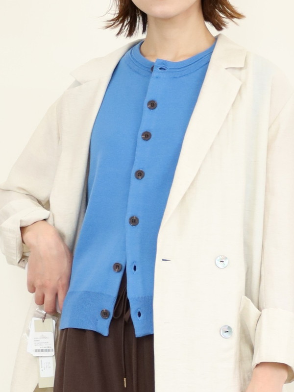 【LeMelange】クルーネック綿アクリルニットベスト