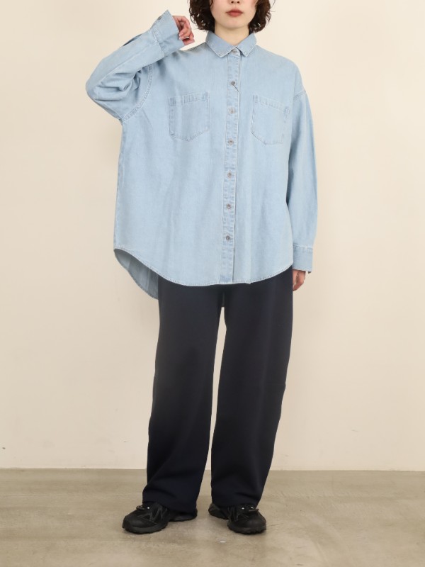 【MICA&DEAL】麻混デニムブリーチシャツ