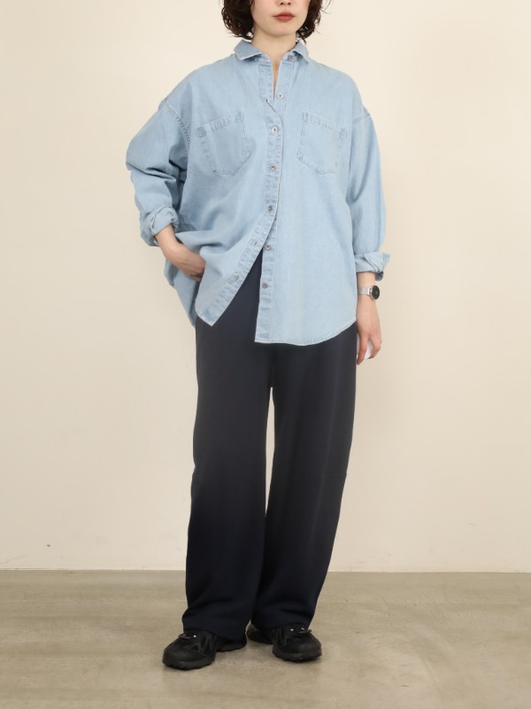 【MICA&DEAL】麻混デニムブリーチシャツ