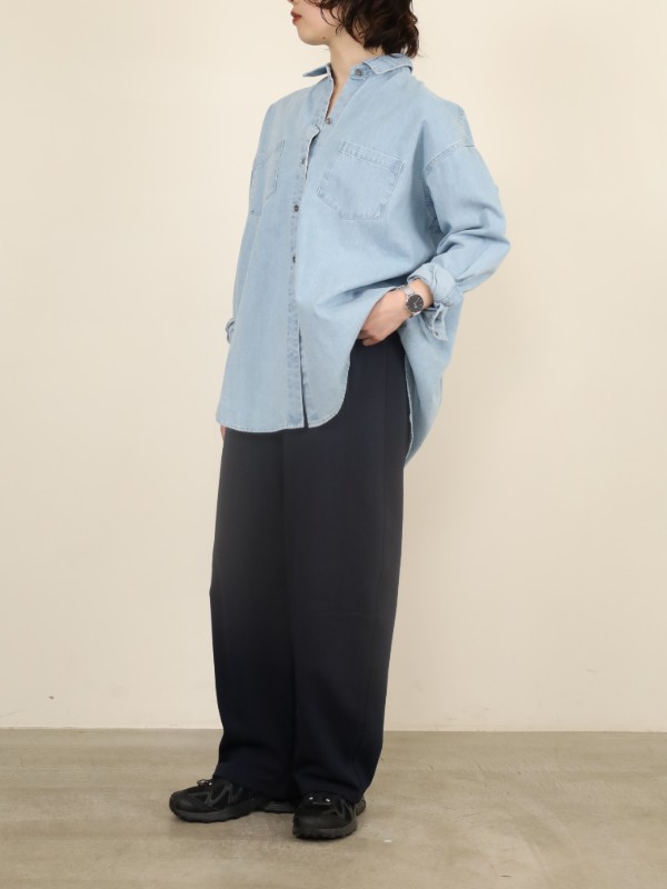 【MICA&DEAL】麻混デニムブリーチシャツ