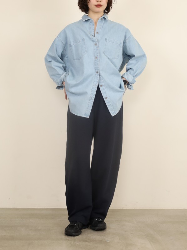【MICA&DEAL】麻混デニムブリーチシャツ