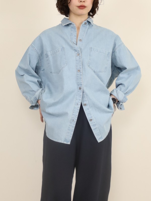 【MICA&DEAL】麻混デニムブリーチシャツ