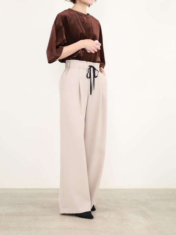 【trois】ダブルクロスワイドイージーパンツ