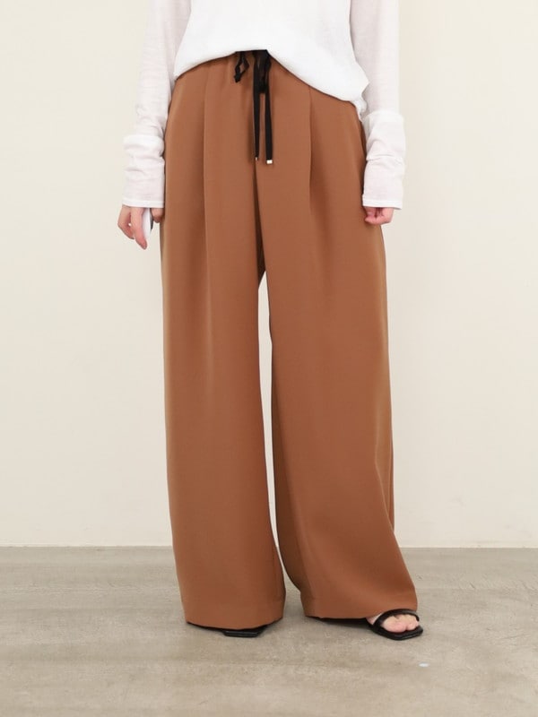 【trois】ダブルクロスワイドイージーパンツ