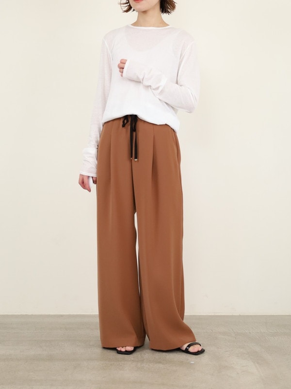 【trois】ダブルクロスワイドイージーパンツ