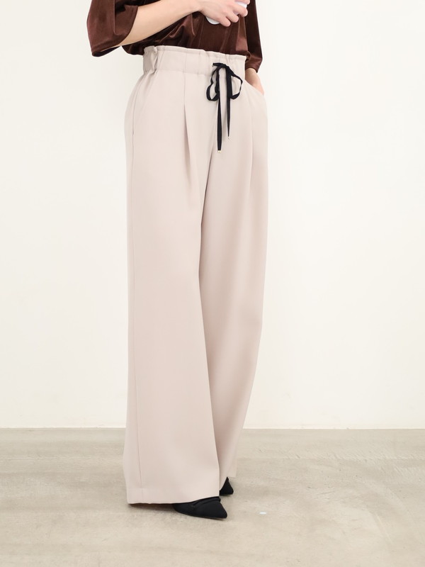 【trois】ダブルクロスワイドイージーパンツ